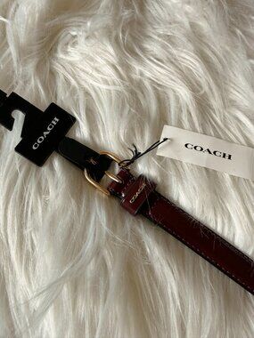 NWT Coach Burgandy Leather & Gold Belt XS